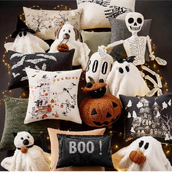 Beaded Bat Embroidered Lumbar Pillow - PB - Picture 4 of 8